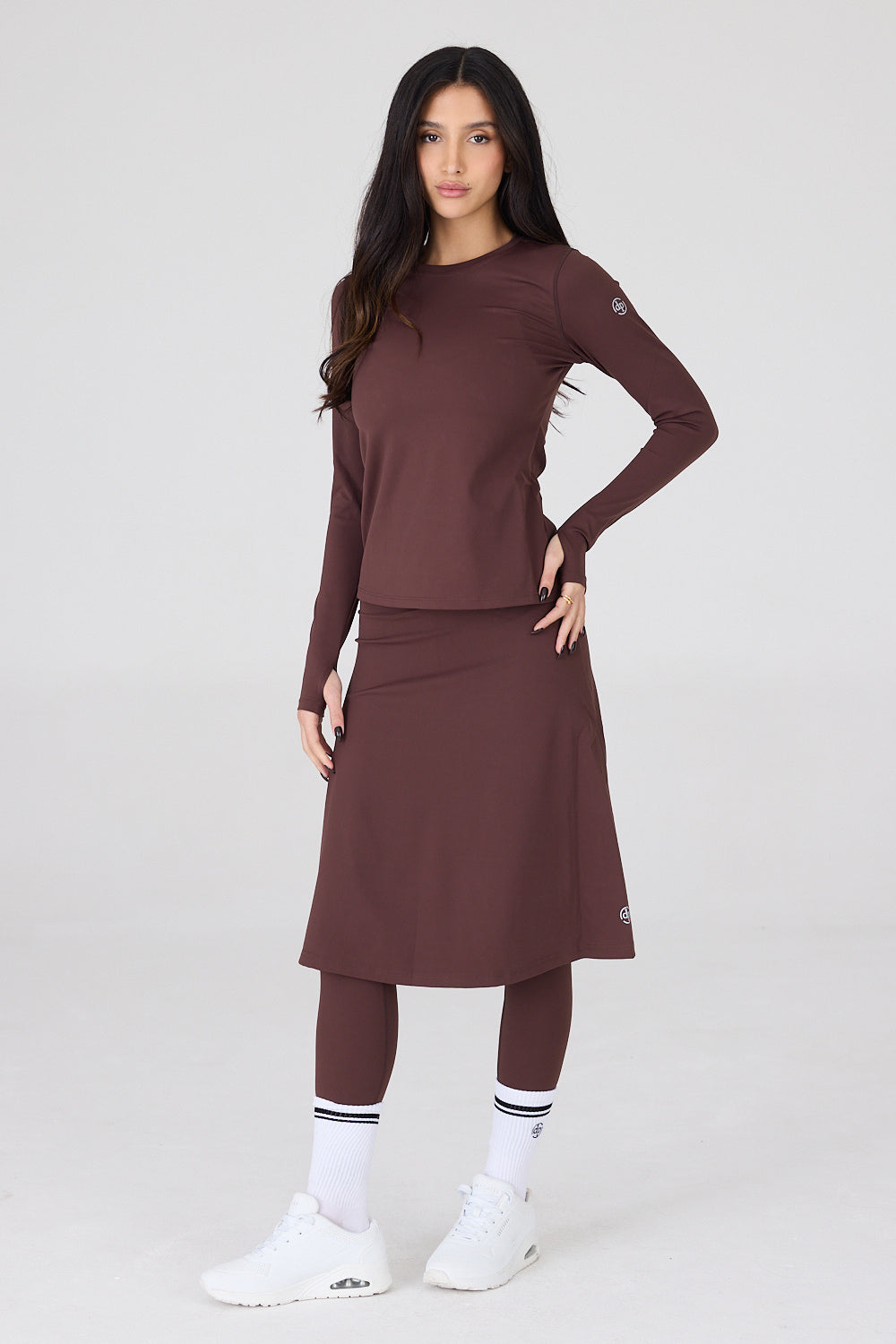 MODEST SKIRTED LONG below-the-knee tights